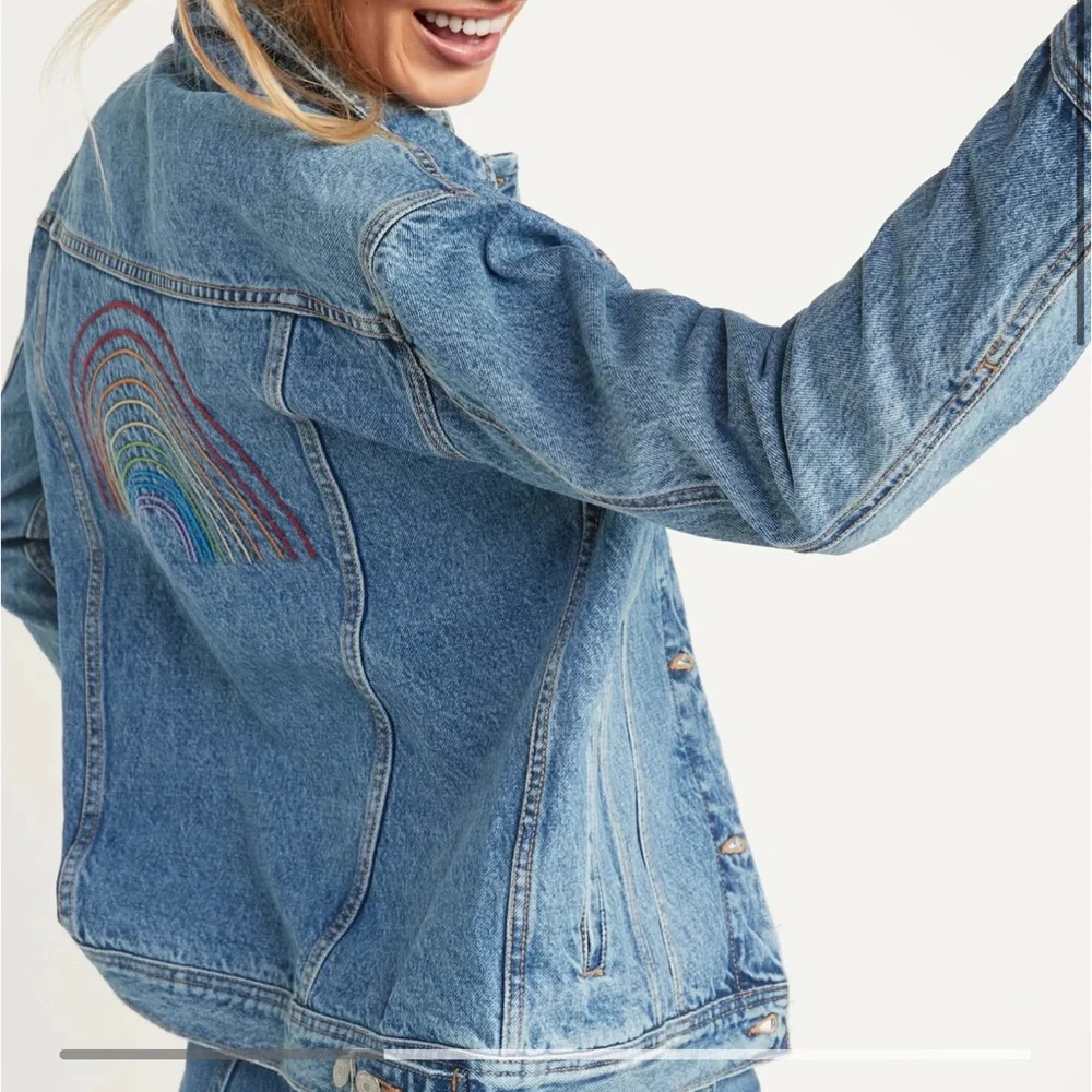 COPY - rainbow jean jacket - Picture 2 of 2